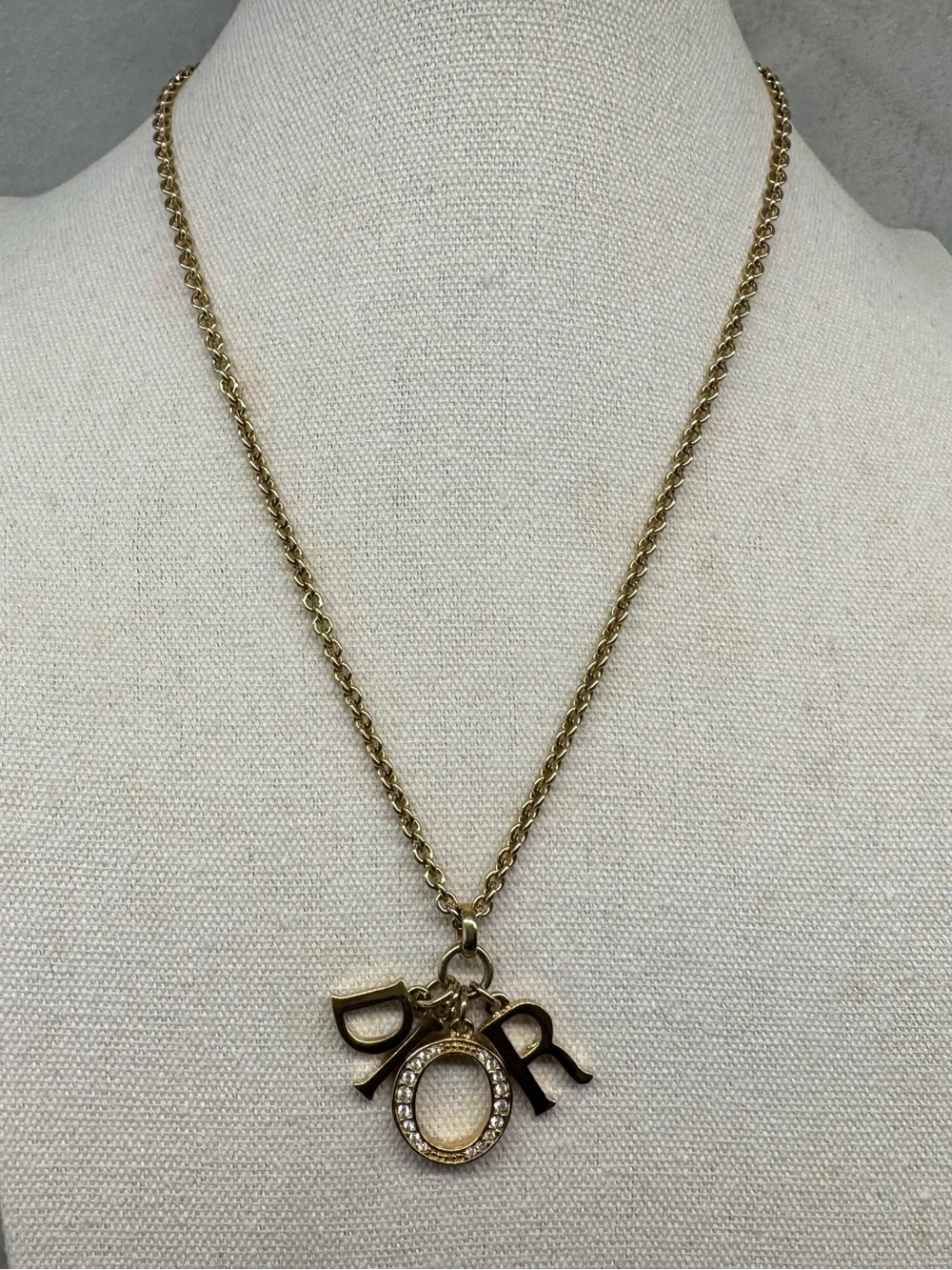 Christian Dior Crystal Letters Necklace